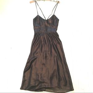 Leather look midi dress